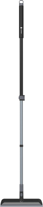CLEANLY Schrubber und Bodenwischer mit Stiel - Reinigungsbürste - Schrubber - Schrubber mit Stiel - Schrubber - Wischer - Verstellbar 116-144 cm - Breite 30,5 cm - Schwarz, Grau