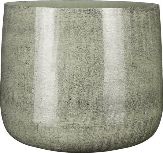Mica Decorations Benson Blumentopf - H27 x Ø32 cm - Metall - Hellgrau