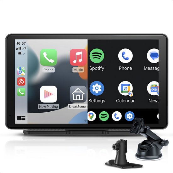 CarMe - CarPlay Bildschirm 7 Zoll - Apple CarPlay & Android Auto (Wireless) - Touchscreen - Auto-Navigationssystem