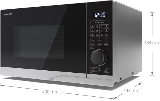 Sharp YC-PC254AE-S Kombi-Mikrowelle mit Grill und Heißluftofen – 900 W – 25 Liter – silber