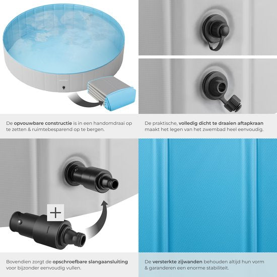 tectake - Dog Pool - Hundepool- Pool für Hunde - Ballpool - Faltbar - ⌀160 cm - Extra stabil - Leicht zu befüllen und zu entleeren