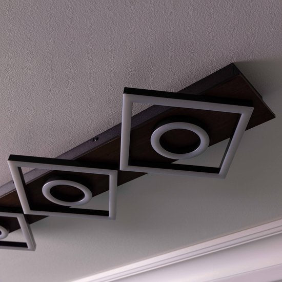 Brilliant Deckenleuchte Maureen - 88 cm - Schwarz mit Holz