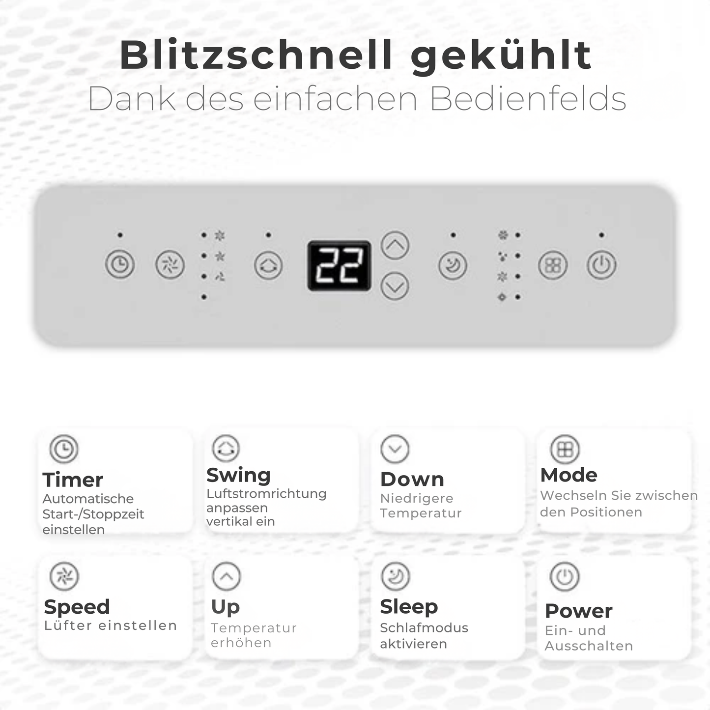 Auronic Mobile Air Conditioner - 12.000 BTU - 4-in-1 - Mit 2 Fensterdichtungs-Kits - Schlafzimmer - Wohnzimmer - Kühlen bis zu 35 m² - Weiß