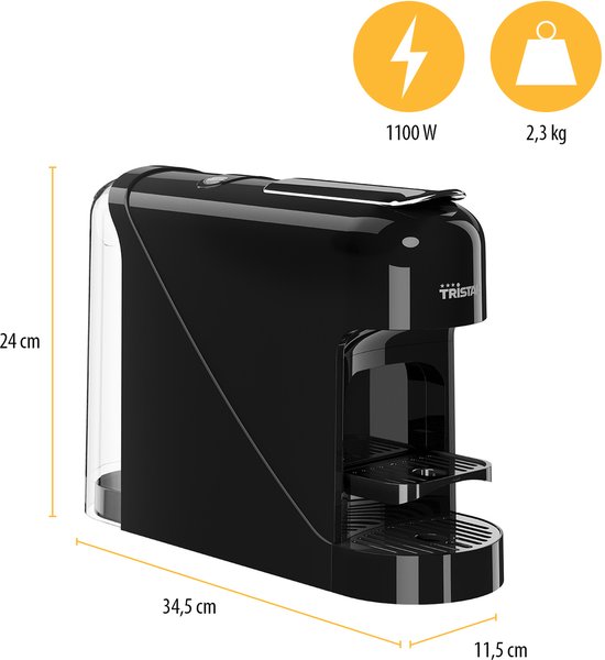 Tristar CM-2302 – Kaffeekapselmaschine – Kompatibel mit Nespresso – 0,8 l – 1400 W – Kompakt und benutzerfreundlich