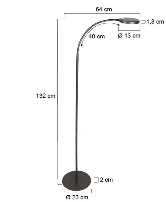 Stehlampe Platu 3351CA – dimmbar mit einstellbarer Lichtfarbe, brauner Kunststoff und Metall, trendiges Design, Mexlite, ideal für den Innenbereich