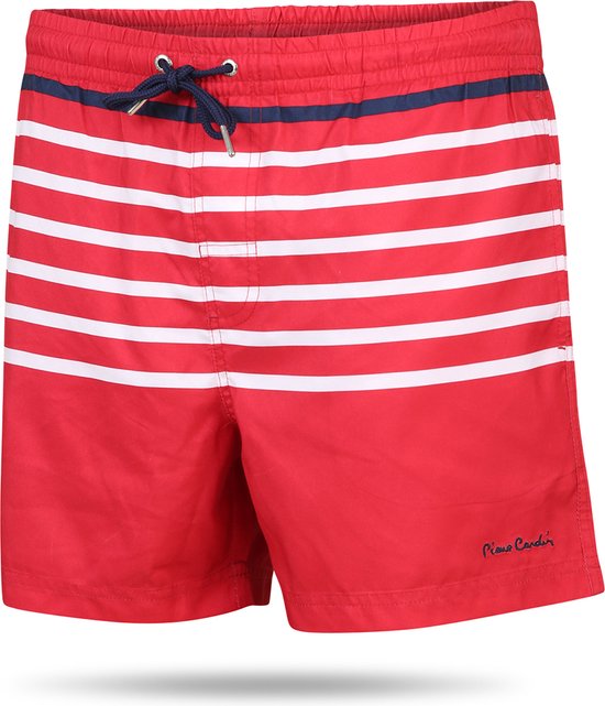Pierre Cardin - Gestreifte Badeshorts für Herren - Rot - Größe XXL