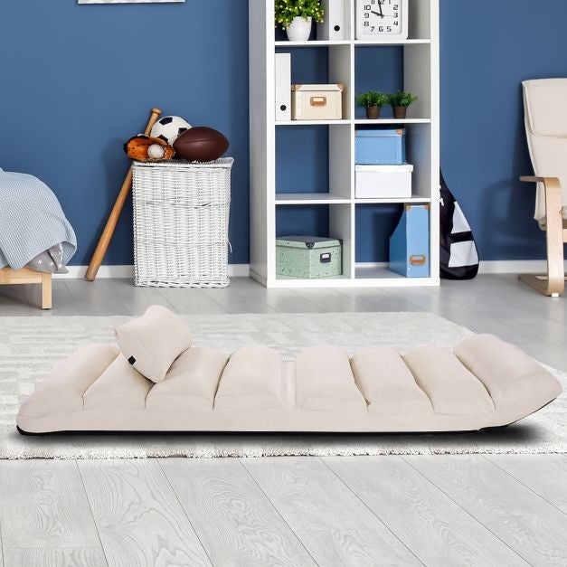 Coast floor chair 5-fach verstellbarer Wildlederkissenstuhl 175 x 55 x 20 cm beige