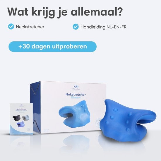 Lifeproducts Nackenstütze - Massagekissen - Nackenmassagegerät - Shiatsu-Massagekissen - Kissen für Nackenschmerzen - Nackenstütze - Blau
