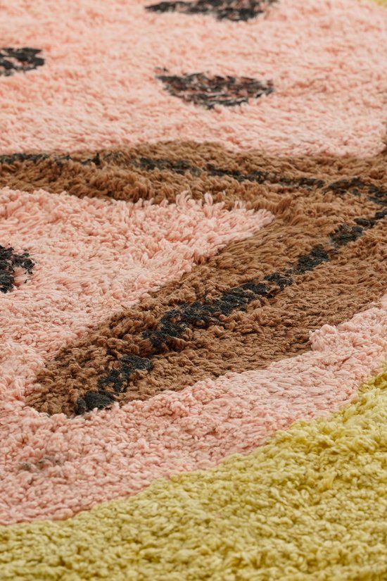 Teppich Kinderzimmer - Strawberry - Rosa Teppich - 120 x 95 cm - Baumwolle