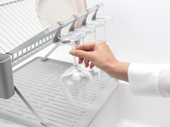 Brabantia SinkSide Abtropfgitter - klappbar - mit Besteckhalter - Mittelgrau