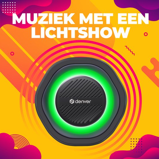 Denver Bluetooth-Lautsprecher, kabellos – Lichteffekte – Musikbox – AUX – TWS-Kopplung – BTV223B
