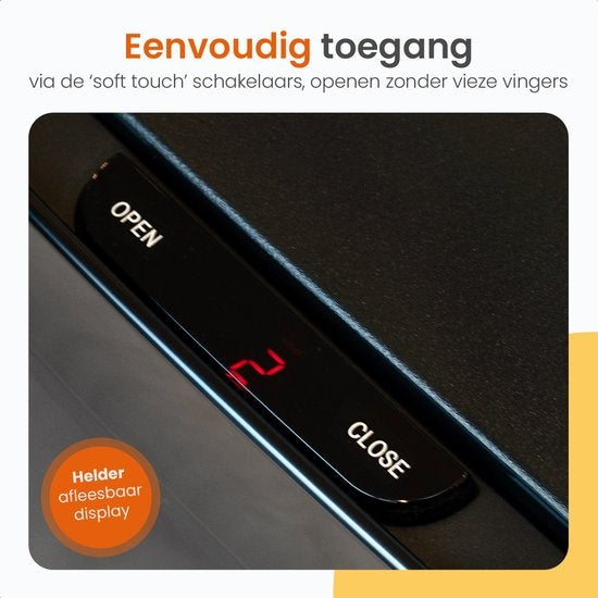 Goliving Automatic Sensor Trashcan 64 Liter - Küchenabfalleimer - Abfallbehälter Abfalltrennung - Freihändiger Sensor - Feuchtigkeitsbeständig - Schließender Rand - Langlebiger Edelstahl - 40L + 2x12L + 8L - Schwarz