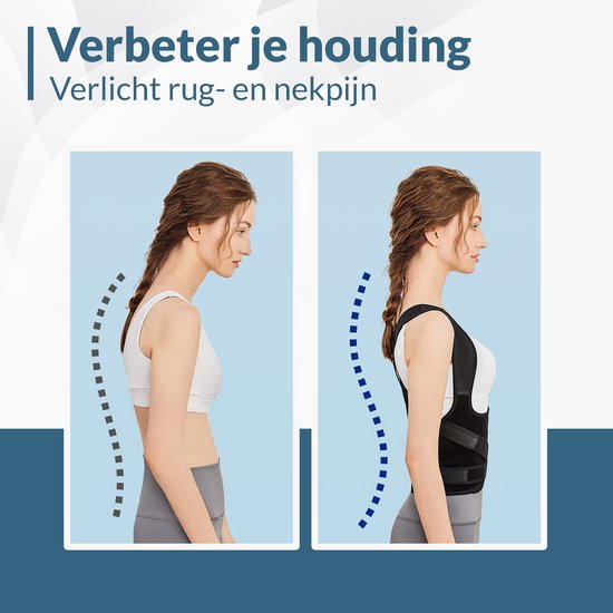 Caresense Back Brace Male & Female Adjustable - Haltungskorrektor - Schulterstütze - Haltungskorrekturstütze - Größe L