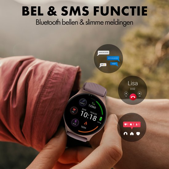 Denver Smartwatch – Android, iOS – Vollständige Telefonfunktion – AMOLED-Display – Sportuhr – Herzfrequenzmesser – Sauerstoffsättigungsmesser – Schlafüberwachung – SWC387