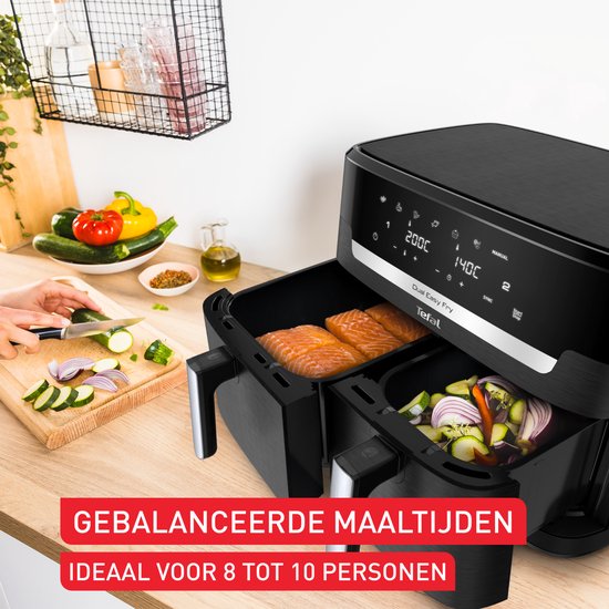 Tefal Easy Fry Dual XXL EY9428 – Doppel-Heißluftfritteuse XXL – 11 l – Einschübe 6,5 l & 4,5 l – 7 Programme – Für 8–10 Personen