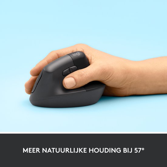 Logitech Lift – Vertikale ergonomische Maus – Für Rechtshänder – Dunkelgrau
