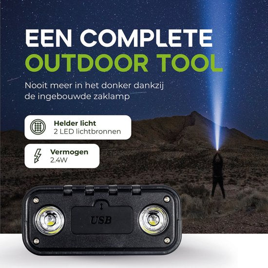 iSetchi Solar Powerbank 42800 mAh - Externer Akku - Notfallpaket - Solarstrom - Schnellladegerät - Mit Kompass und USB-C Kabel - Schnellladung 22.5W - Mit praktischer Taschenlampe - Grün/Schwarz