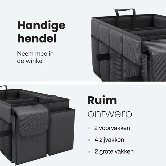 Kofferraumablagebox - Organizer - Zubehör - Für das Auto - Organizer Auto - Tasche - Rücksitz - Schwarz - Luft