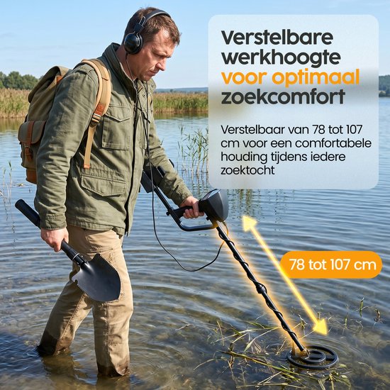Infinity Goods Metalldetektor Pro – Erwachsene & Kinder – Komplettset – Wasserdichte Suchspule – Verstellbar – Professionell