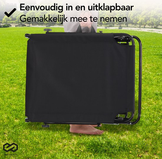 Infinity Goods Liege mit Sonnenschirm - klappbar - Sonnenbank - Liege - verstellbar - verstellbar - Garten - wetterfest - Schwarz