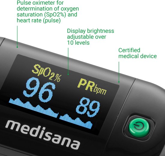 medisana PM 100 – Schwarzes Pulsoximeter