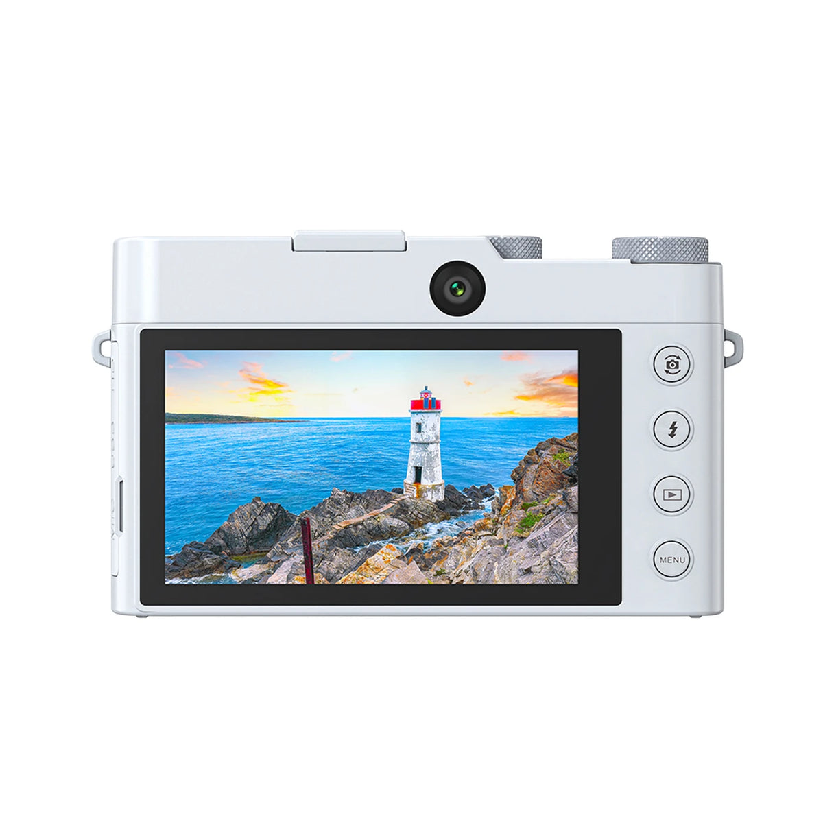 Songdian-Digitalkamera – 5K und 64 MP – 8-facher optischer Zoom – Weiß