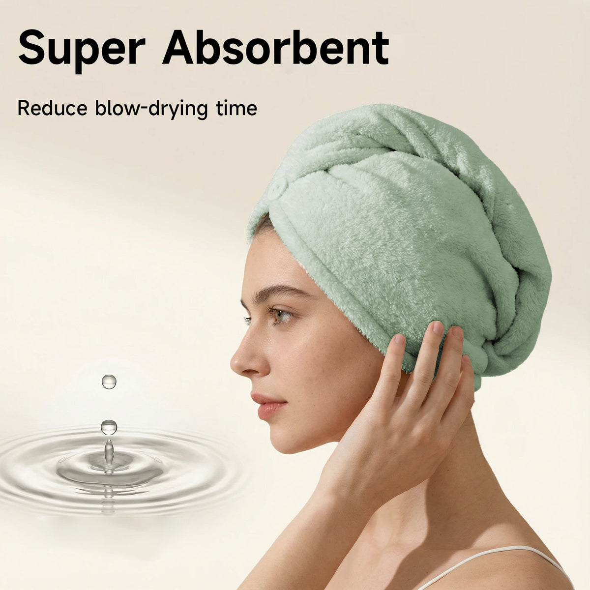 YIJINCHAN Haartuch-Turban – Lila – Mikrofaser, 65 x 40 cm
