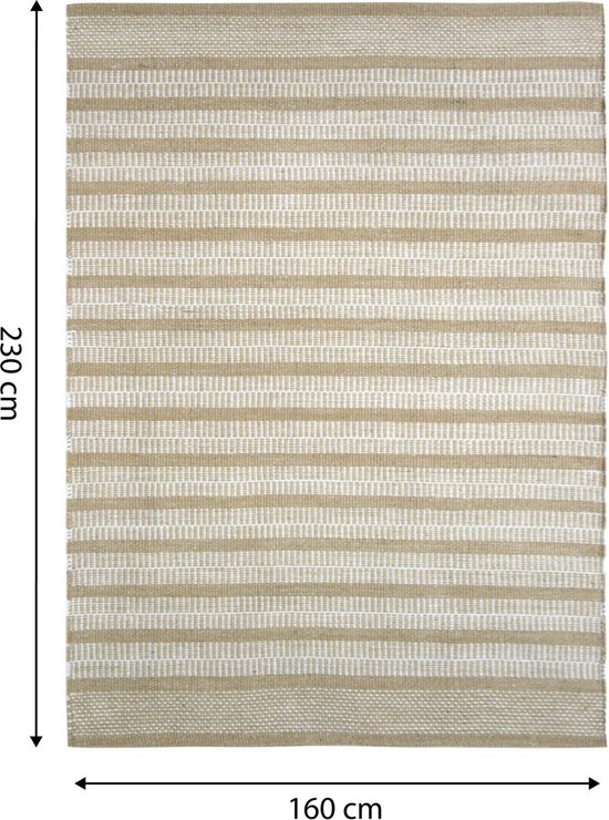 AXI Aruba Outdoor-Teppich – Rechteckig – 160 x 230 cm – Gelb – Geometrisches Muster – Outdoor-Teppich – Wetter- und UV-beständig – Flachgewebt – Gartenteppich – Für drinnen und draußen – Handgewebt