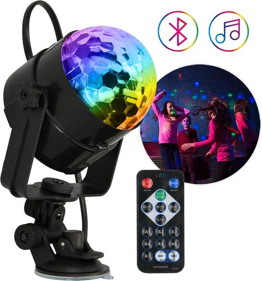 iMoshion Discolamp - Musikgesteuerte LED-Discokugel mit Fernbedienung - 1W - 8,5 x 8,5 x 9,2 cm - Schwarz