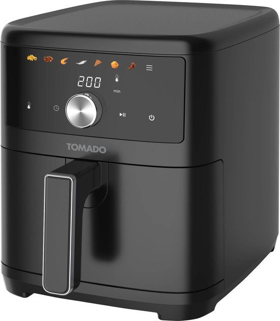Tomado TAF6001B - XXL Airfryer - 6 Liter - Heißluftfritteuse - 1000 g Pommes frites - Digitalanzeige - Schwarz