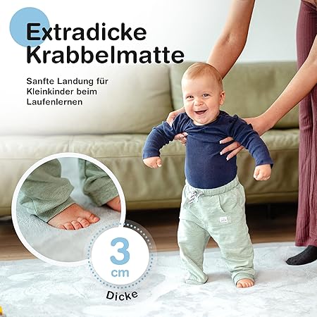 BabybeFun Faltbare Babybox 150x180 cm - Grau - Stabile und flexible Box für Babys und Kleinkinder - Sicheres Spieltor und Absperrgitter