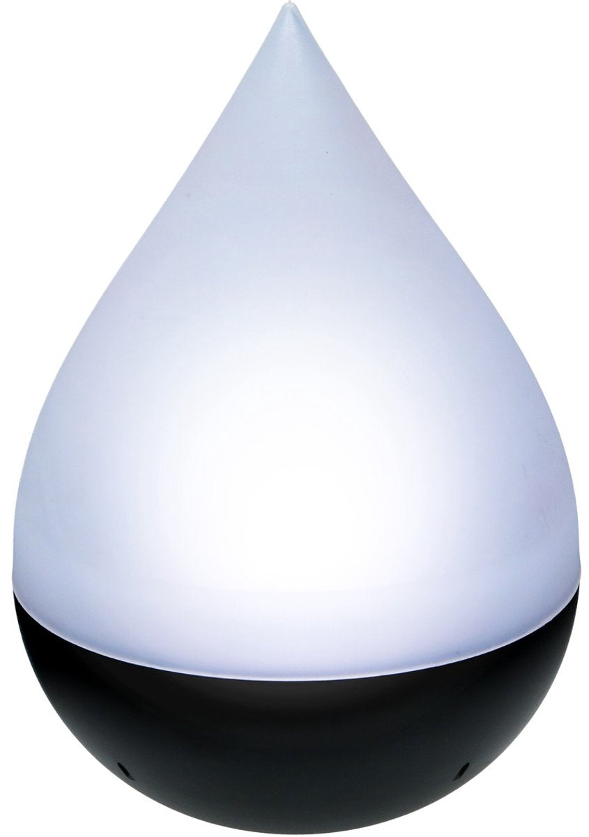 Grundig Solar-Tischlampe in Tropfenform – Weiß/Schwarz – 15 x 15 x 20 cm – Solarbetriebene Gartenbeleuchtung
