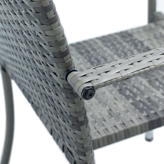 Polyrotan Gartenstühle Yoro - 4 Stück - Grau - Stapelbar