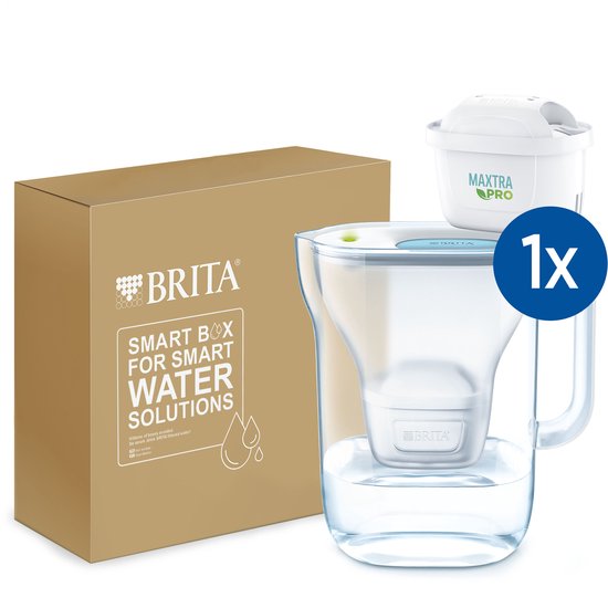 BRITA Wasserfilterkanne „Style cool“ – 2,4 l – Blau – Inkl. 1 MAXTRA PRO Pure Performance Wasserfilter – Nachhaltig verpackt