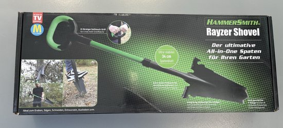 Hammersmith RayzerShovel All-in-One-Schaufel – Gartenschaufel für harten, steinigen Boden – Schaufel mit Wurzelsäge und Soft-Touch-Griff – Extra breite Profilkante – Gartenschaufel – Versandhandelsausgabe