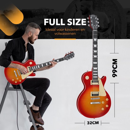 Finesse E-Gitarre mit Verstärker Rot/Orange