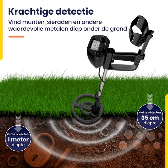 ODESSEY Metalldetektor - mit Pinpointer - Kind - Erwachsener - Profi - Explorer - Schwarz