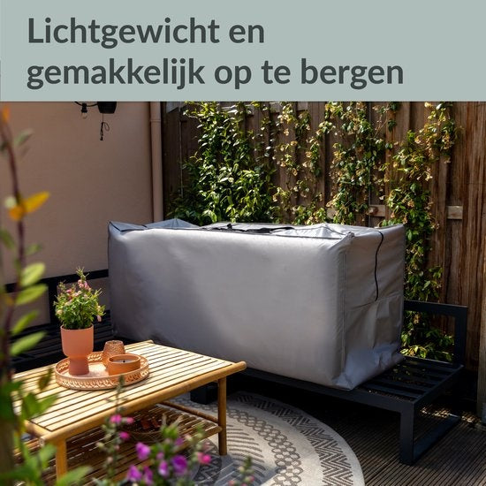 Chefarone Schutzhülle Gartenkissen - Extra Groß 60x175 cm - Aufbewahrungshülle Gartenmöbel, Lounge Set und Liege - Kissenbeutel für Lounge Kissen - Gartenkissenhülle Wasserdicht - Wetterfest - UV Schutz - Grau