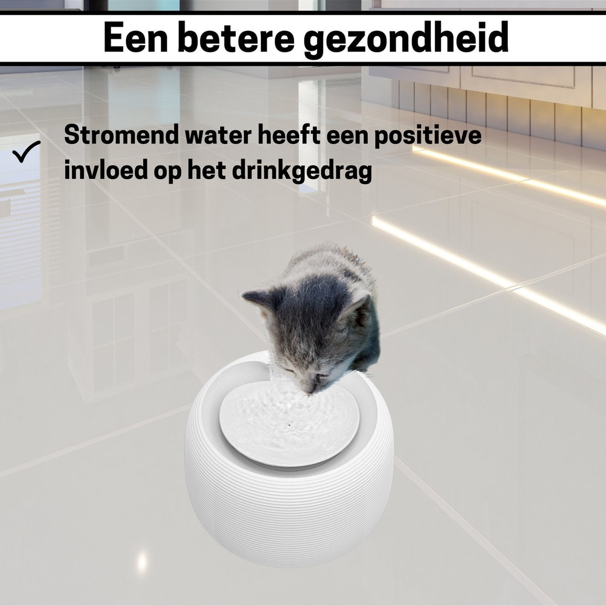 BOME Trinkbrunnen - Katzenbrunnen - 2,5 Liter - Trinkbrunnen Katze und Hund - Wasserbrunnen Katze - automatische Spülung