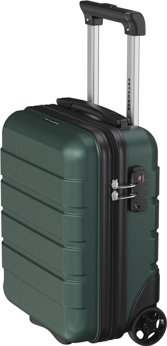 TRVLMORE Handgepäckkoffer für unter den Sitz – 40 x 30 x 20 cm – 24 l – TSA-Schloss – 2 Rollen – Dunkelgrün
