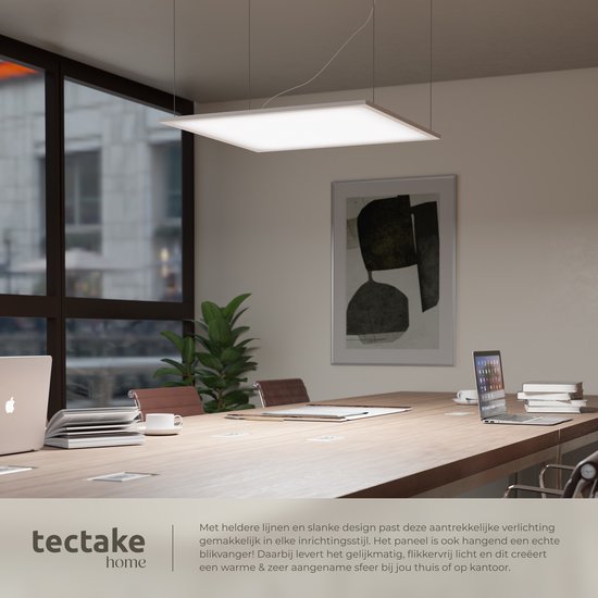 tectake® LED-Paneel Lucerna - LED-Paneel Systemdecke - ultradünn, warm-weiß 3000K, energiesparend, 62 x 62 cm