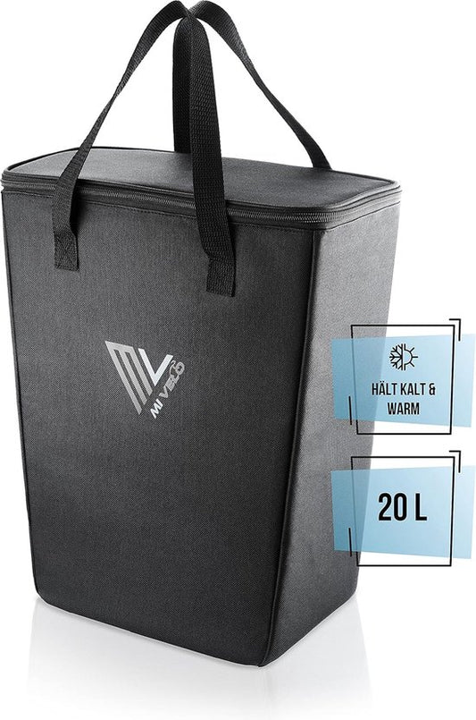 Kühltasche Fahrrad - Einsatz für Packtaschen Gepäckträger - Einkaufstasche faltbar - Picknickzubehör - Gepäckträgertasche (20Liter) MIVELO