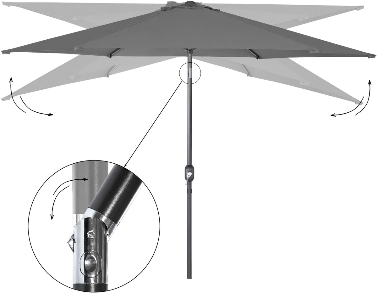 Angel Living Sonnenschirm Ø300 cm - Rund - Grau