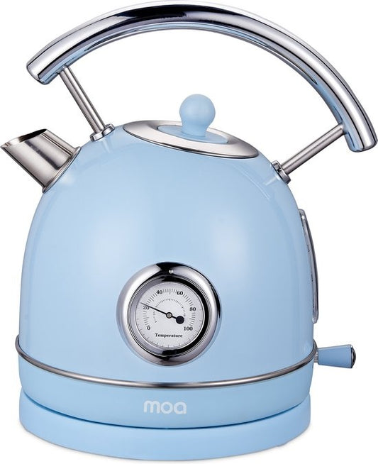 MOA Retro-Wasserkocher - Pastellblau - Elektrisch - Edelstahl - EK4TBL
