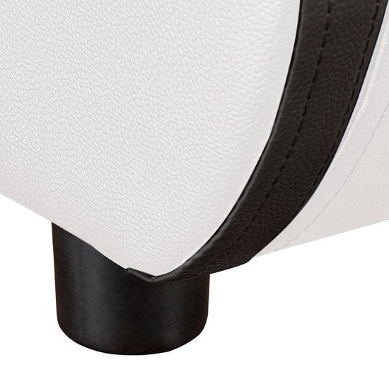 Polsterbett Sevilla - 140 x 200 cm - Weiß - LED-Beleuchtung