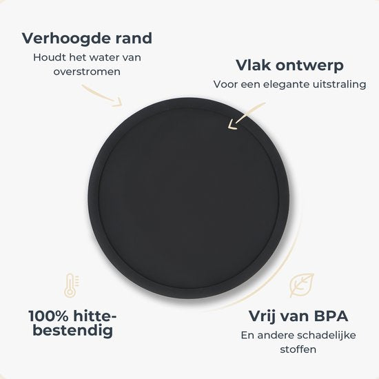 Castagnola Silikon-Untersetzer - Untersetzer für Gläser - Design-Untersetzer mit Halter - Untersetzer-Set - Anti-Rutsch - 12er-Set - Schwarz