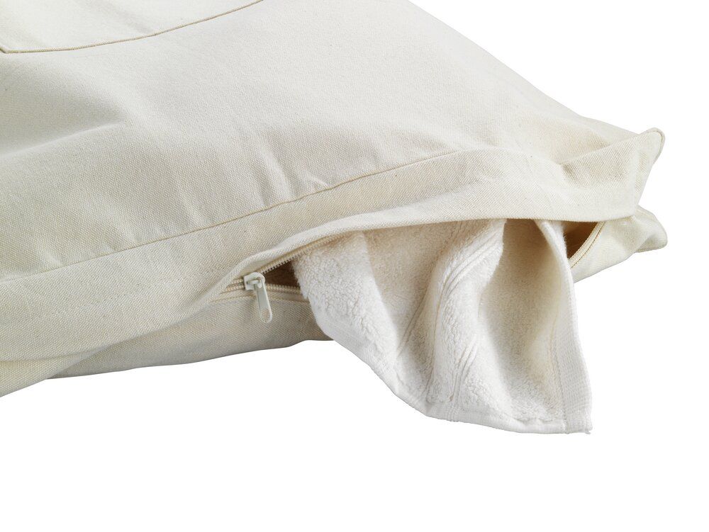 WENKO Canguro Türwaschkorb Beige – 65 l – Baumwolle – mit Edelstahlhaken