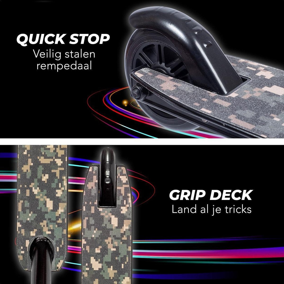 LifeGoods StuntRider - Stunt-Scooter - Stufe 8+ Jahre - 100mm Räder - Jungen/Mädchen - Schwarz