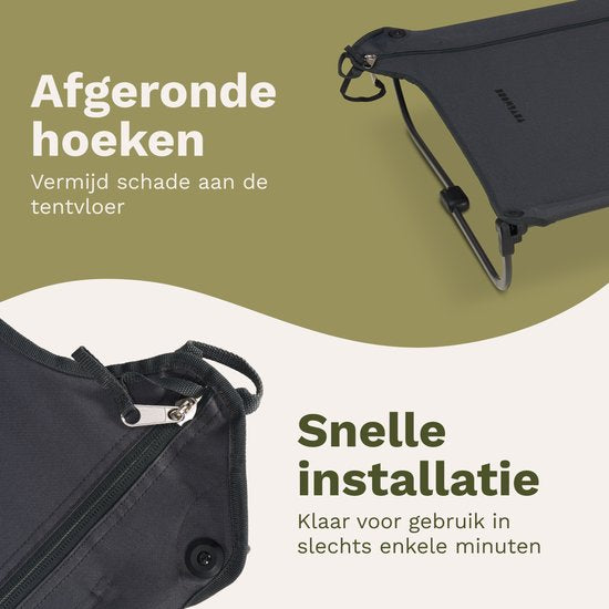 TRVLMORE Feldbett faltbar - 120KG Tragkraft - Campingbett inkl. Tragetasche - Liege 1 Person - Stahlrahmen - 193x66x15 cm - Grau
