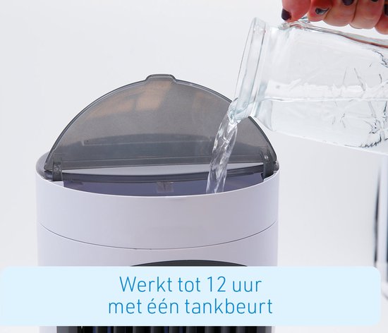 Livington SmartChill weiß – tragbarer Luftkühler – Wasserkühlung – Luftkühler – 3 Geschwindigkeitsstufen – 12 Stunden Kühleffekt